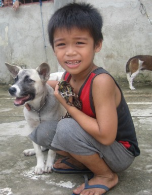 Boy and dog